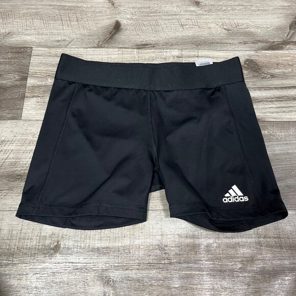 Adidas Athletic Aeroready Mid Rise Spandex Shorts Black NWT Women’s Size M - Picture 1 of 10